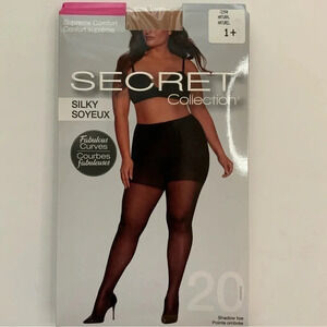 3/$25 SECRET Supreme Comfort Silky Sheer Tights Natural Size 1+